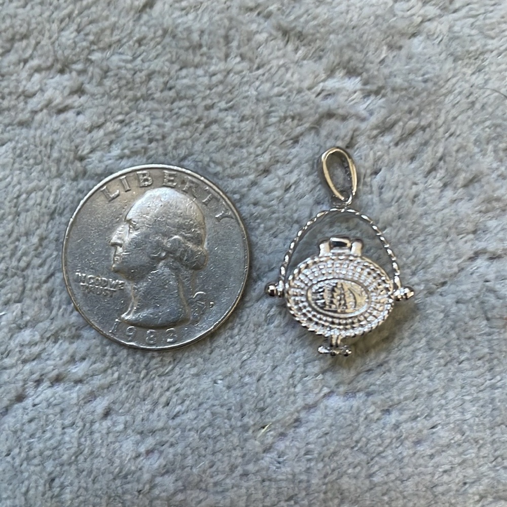 925 Sterling Silver Nantucket Basket Charm Pendant Necklace w hinge & snap closu - Picture 10 of 12